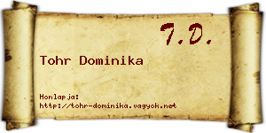 Tohr Dominika névjegykártya